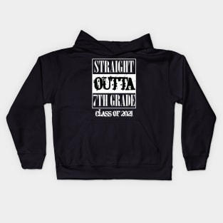Straight outta 7th Grade class of 2021 Kids Hoodie